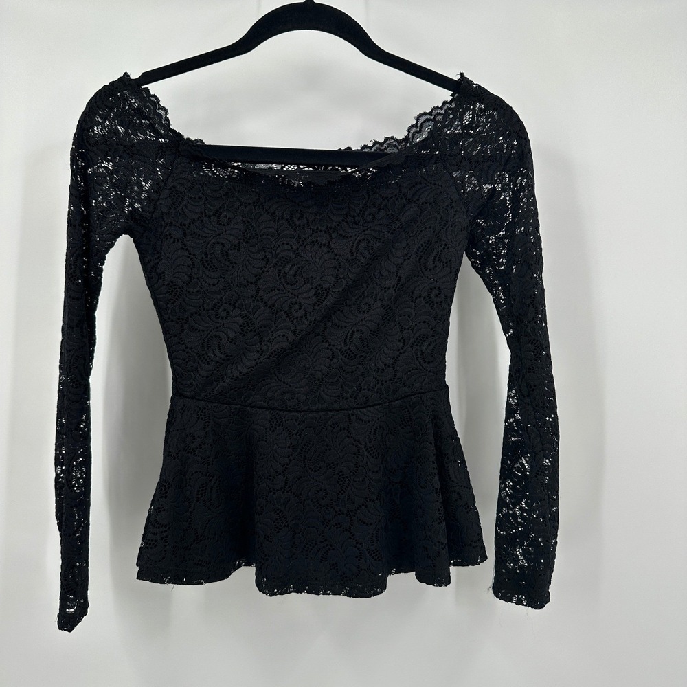 Womens Whimsigoth Lace Top Size XS Victorian Goth Romantic Sheer Feminine Grunge